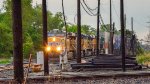 UP AC45CCTE locomotive leading a train in the Yard